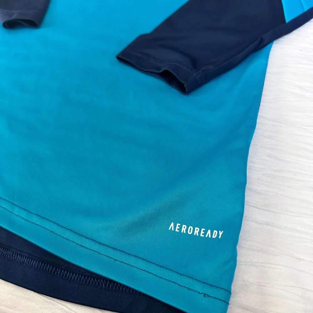 Adidas Padded Goalkeeper Jersey Long Sleeve Aeroready Soccer Shirt Blue Medium‎